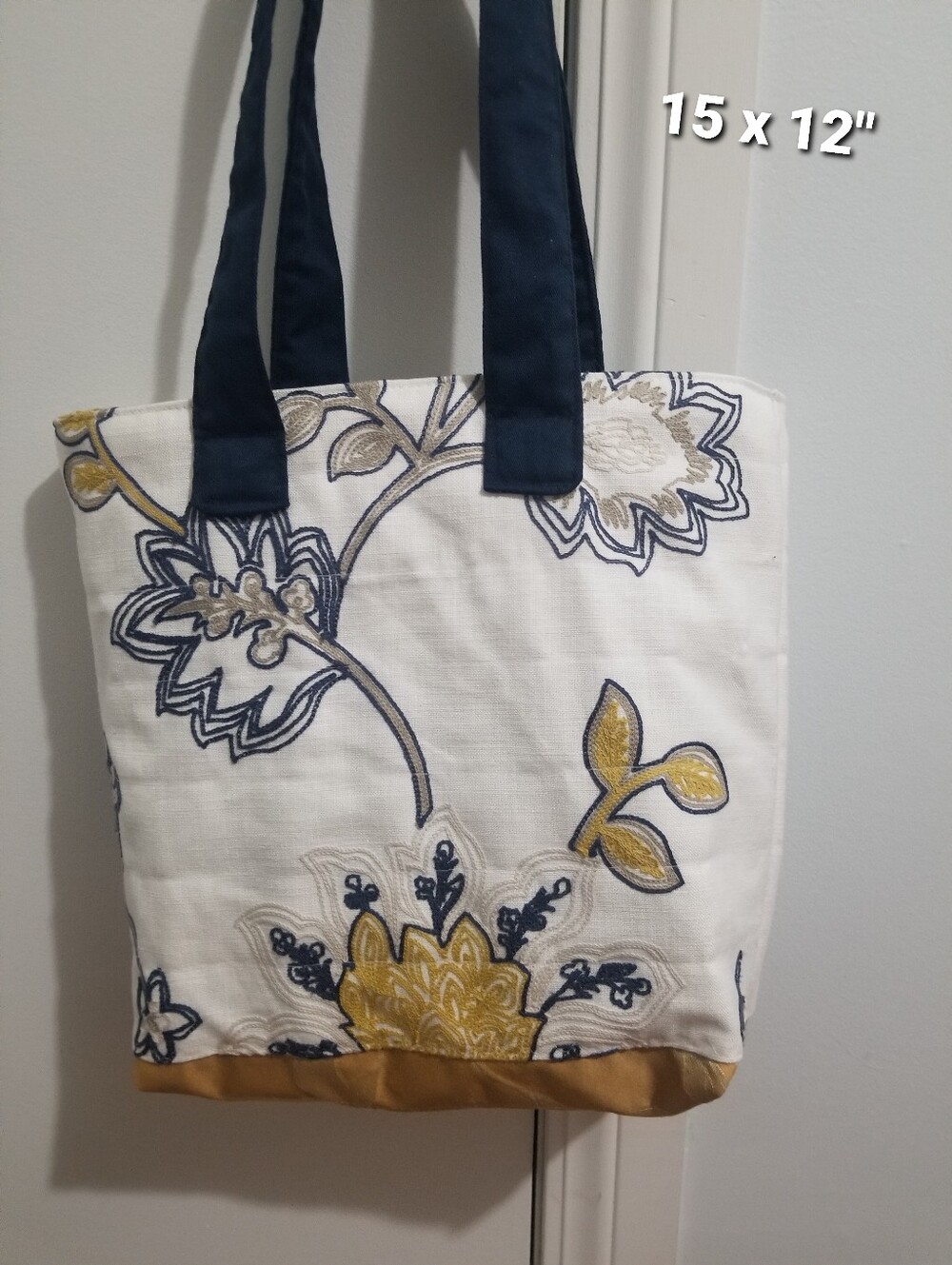 Shoulder Tote Bag Handbag Purse Handmade Floral Yellow NWTag
